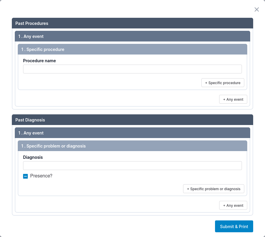 Medblocks UI Autogenerated form