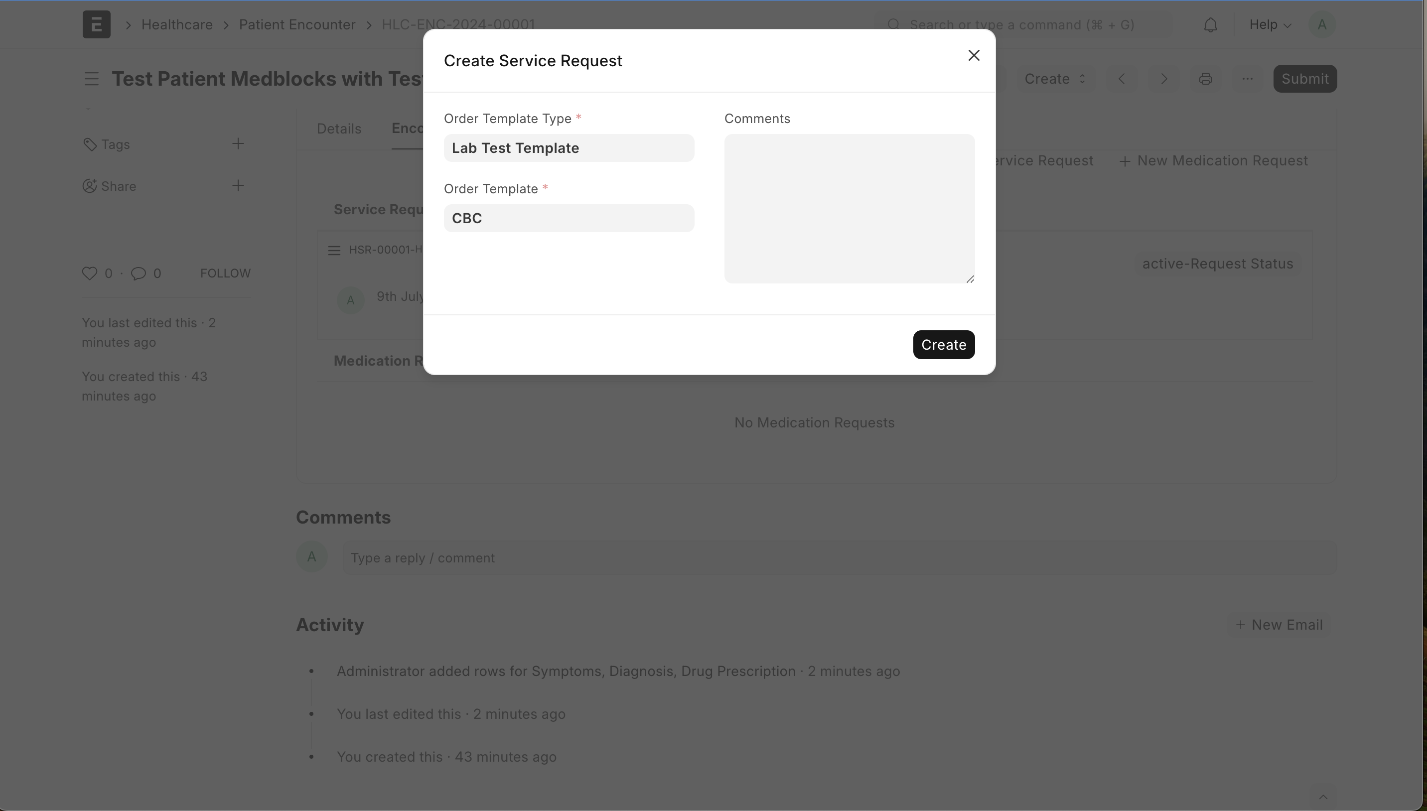 Prescribing lab tests in ERPNext