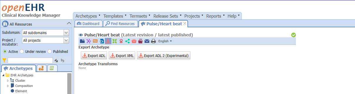 openEHR CKM Bulk Export